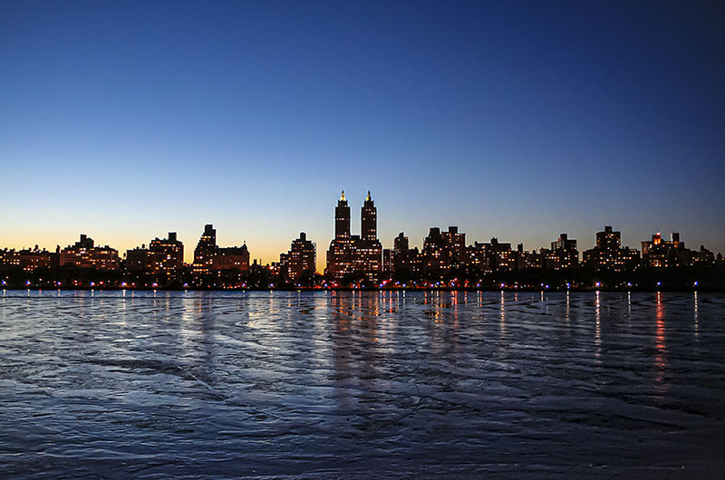 Blick über den Central Park auf Skyline New Yorks